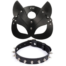 Load image into Gallery viewer, Cat Mask:Porn Fetish Head Mask Whip BDSM Bondage Restraints PU Leather Cat Halloween Mask Roleplay Sex Toy For Men Women Cosplay Games
