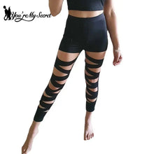 Load image into Gallery viewer, My Secret : Gothic Black Leggins Lady Sexy Hallow Out Legging Streetwear Holes Clothes Fashion Women Legging Pencil Pants
